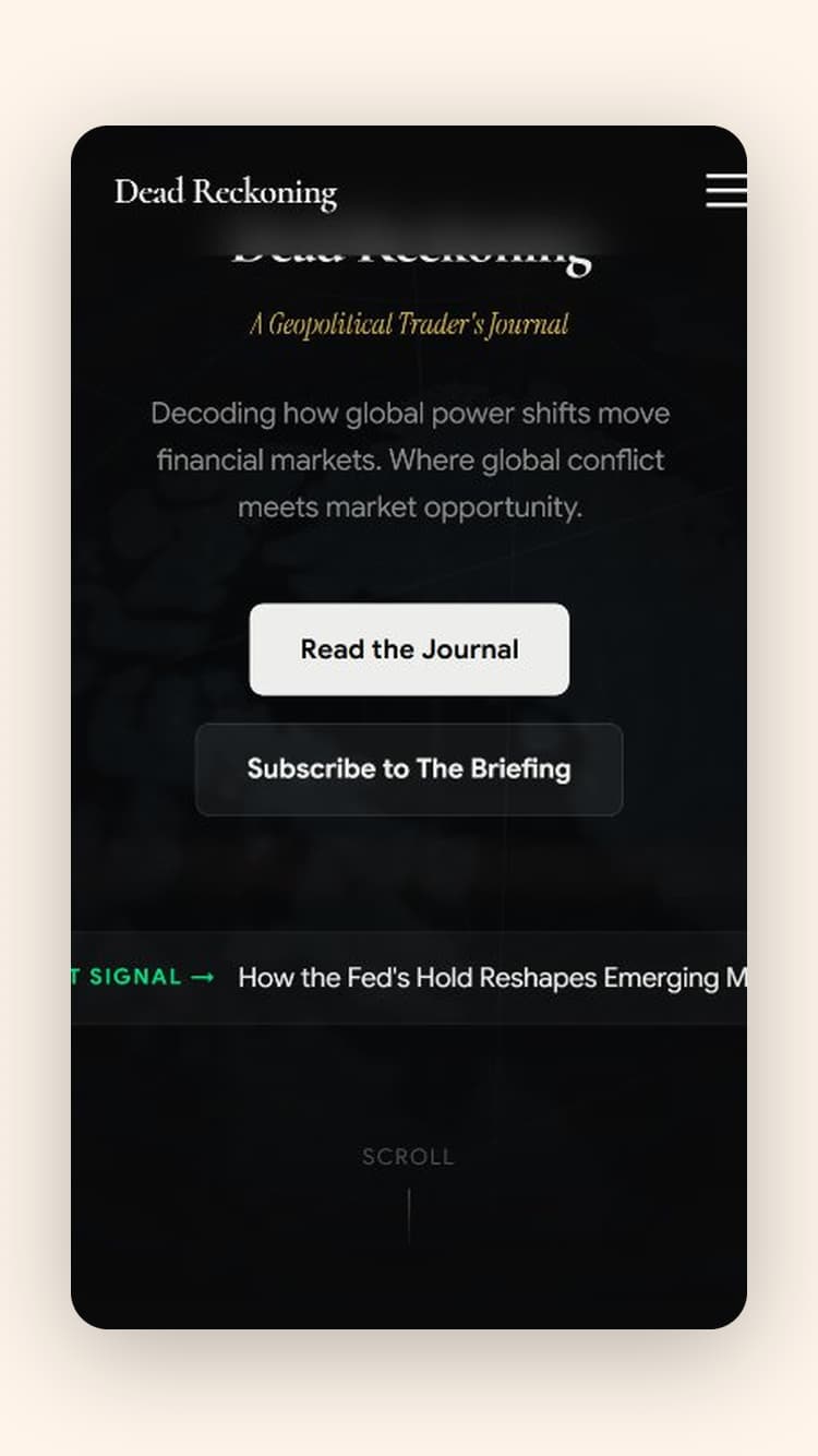 Dead Reckoning mobile interface