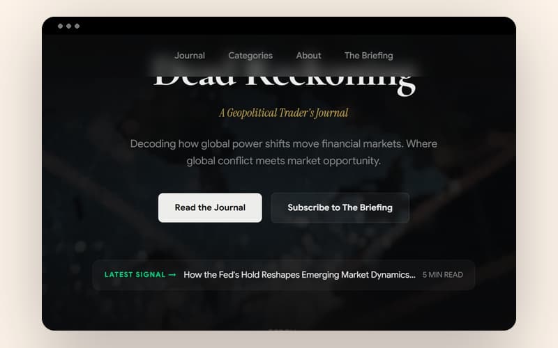 Dead Reckoning, a WordPress site built by Pixelart Solution