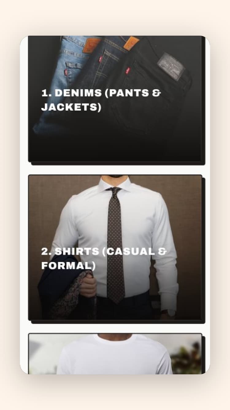 Fashionid mobile interface